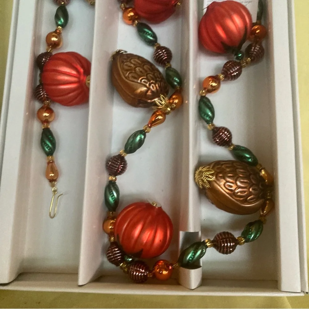Christopher Radko harvest hoot mercury glass garland 2001 rare New old stock